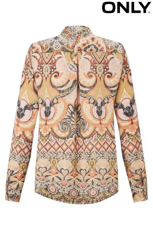 Only Rosabel Print Long Sleeve Bow Top